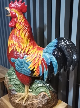陶瓷动物大公鸡手工精品摆件