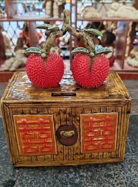 陶瓷仿真水果荔枝苹果储钱罐