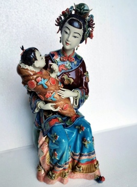 石湾陶瓷公仔十二金钗李执摆件礼品玄关博古架公司红楼梦人物i.