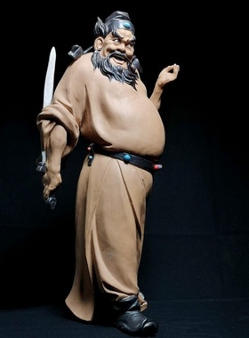 陶瓷天师钟馗神像手工风水摆件