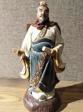 石湾公仔陶瓷刘备关羽张飞摆件
