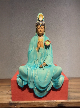 陶瓷观音菩萨禅意供奉佛像摆件