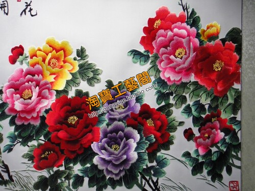 苏绣成品 客厅画 装饰挂画 刺绣 牡丹 全新升级 蚕丝线 花开富贵 - 图1