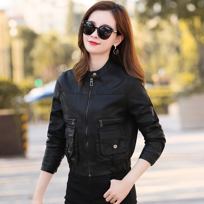 小2020年秋季新款修身显瘦机车服 宝籍皮衣