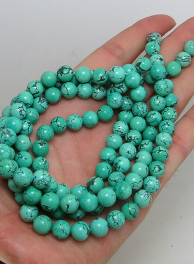 天然绿松石手链手串珠挂件散珠