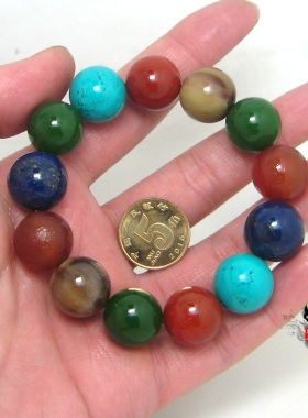 南红玛瑙碧玉青金石多宝手链特价