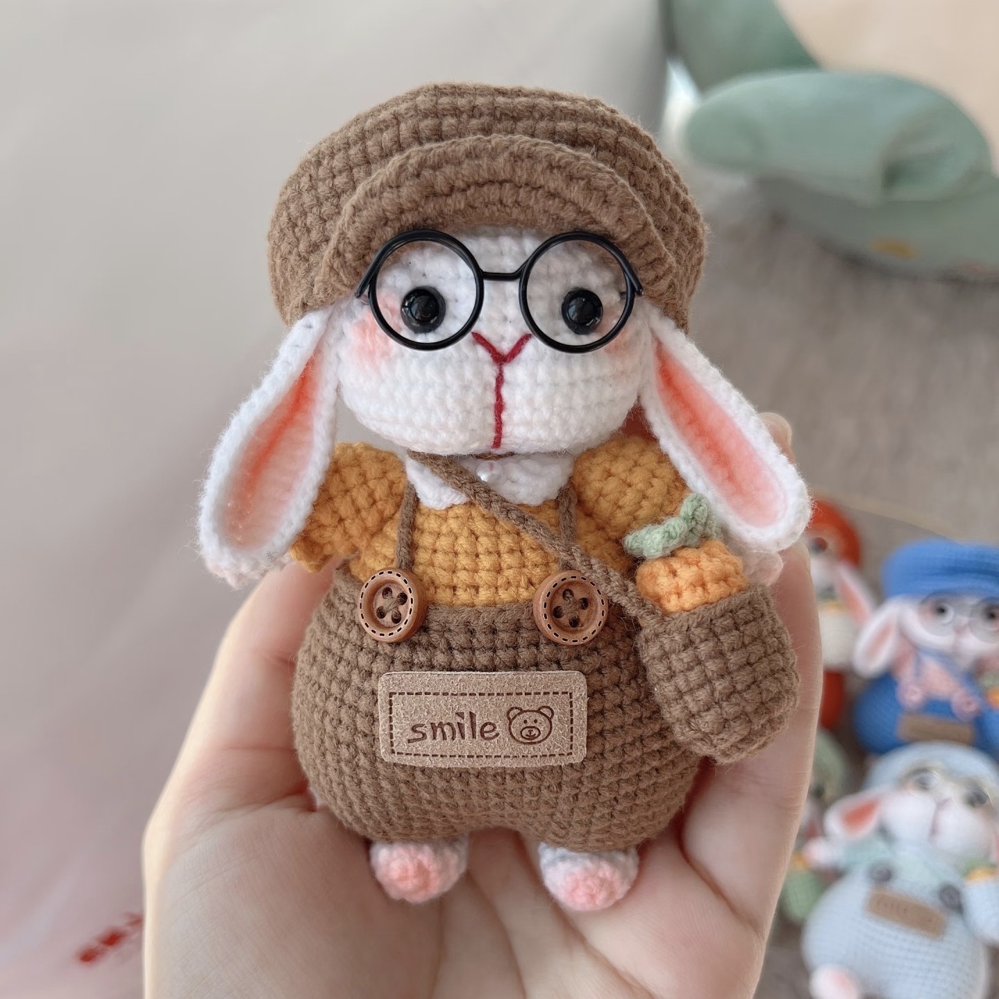 糖糖兔长耳朵兔钩针毛线编织玩偶钥匙扣挂件摆件手工钩织送教程,淘宝优惠券,粉丝福利购,淘宝优惠卷