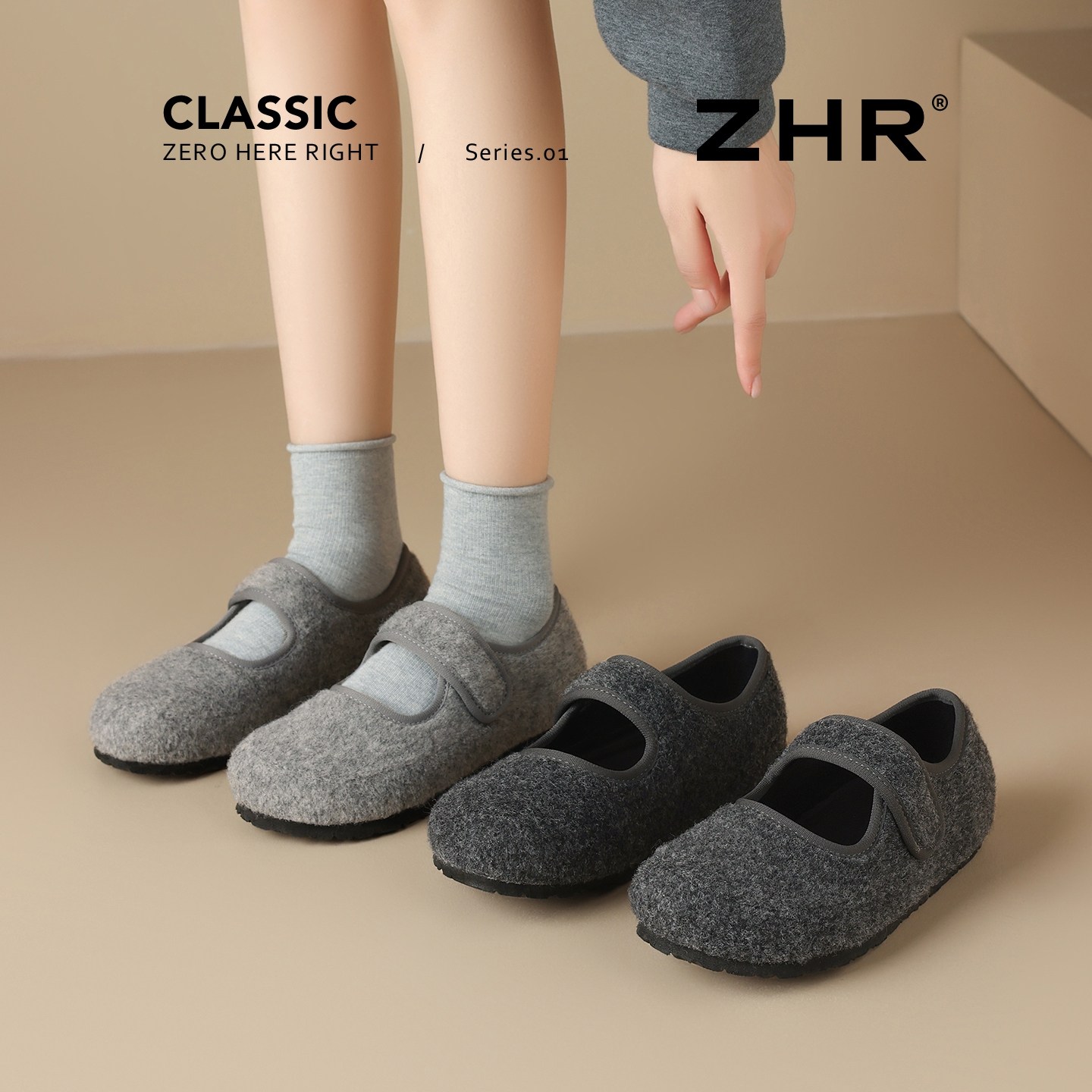 ZHR勃肯鞋女2025新款秋季魔术贴玛丽珍单鞋厚底毛毛豆豆鞋一脚蹬,淘宝优惠券,粉丝福利购,淘宝优惠卷