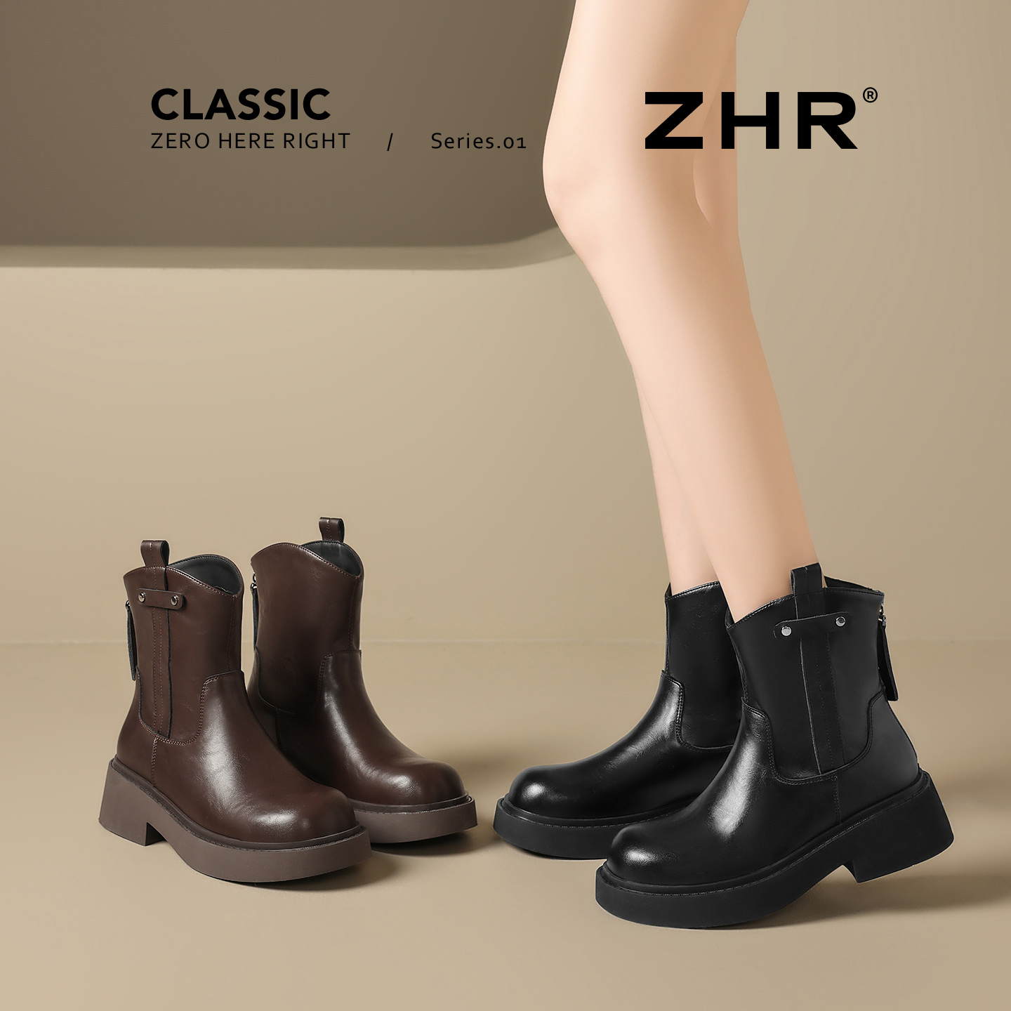 ZHR则则【29起清仓捡漏】秋冬外穿厚底靴子休闲鞋售完不补