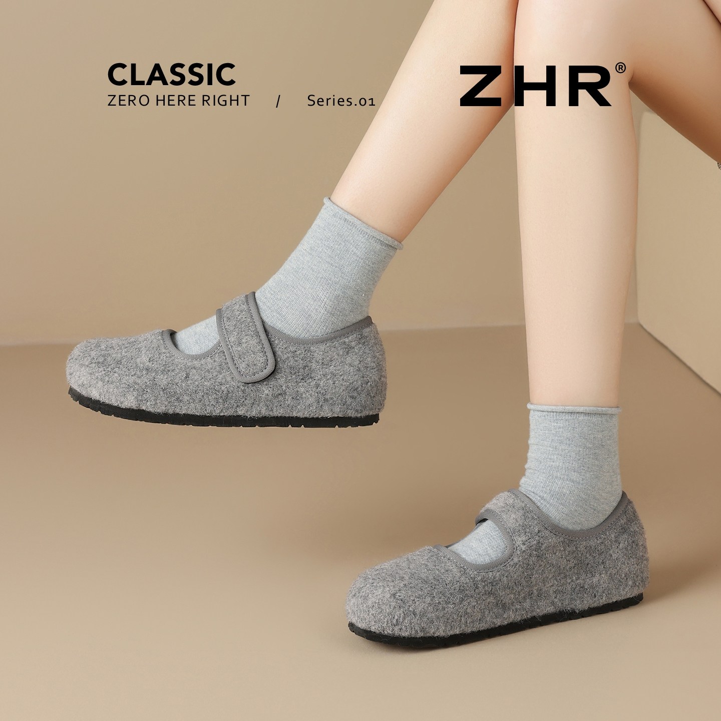 ZHR勃肯鞋女2025新款秋季魔术贴玛丽珍单鞋厚底毛毛豆豆鞋一脚蹬,淘宝优惠券,粉丝福利购,淘宝优惠卷