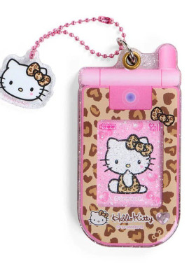 现货日本三丽鸥NIC正版黑皮Hello Kitty长腿豹纹黑裙爱心扣挂件