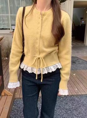 Women's cardigan with two fake pieces假两件毛衣女开衫