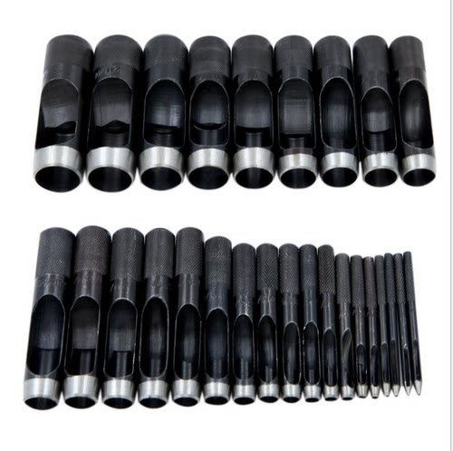 包邮黑色高碳钢皮带冲子气眼冲孔器打孔工具圆钢冲皮革冲1-25mm - 图1