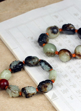 玉石手串籽料十八罗汉和田玉手链