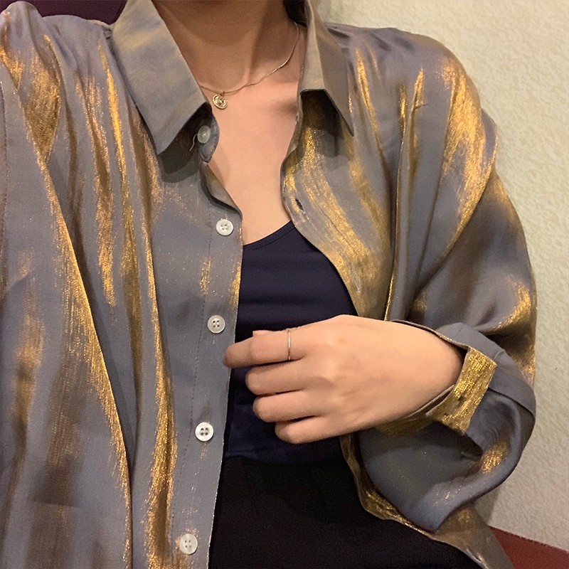 卉菊bf风夏装帅气宽松小翻领女衬衫 卉菊衬衫