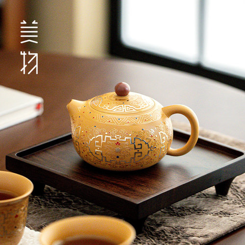 吴成志紫砂壶正品黄金段泥紫砂西施壶敦煌茶具套装紫砂壶泡茶壶 - 图3