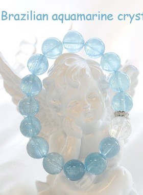 2026仿天然海蓝宝手链女款ins轻奢高级感蓝色星海手串女闺蜜生日