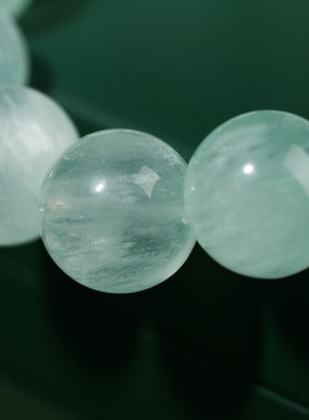 2026晶德珠宝天然薄荷绿兔毛萤石手链女生小清新单圈百搭圆珠手串