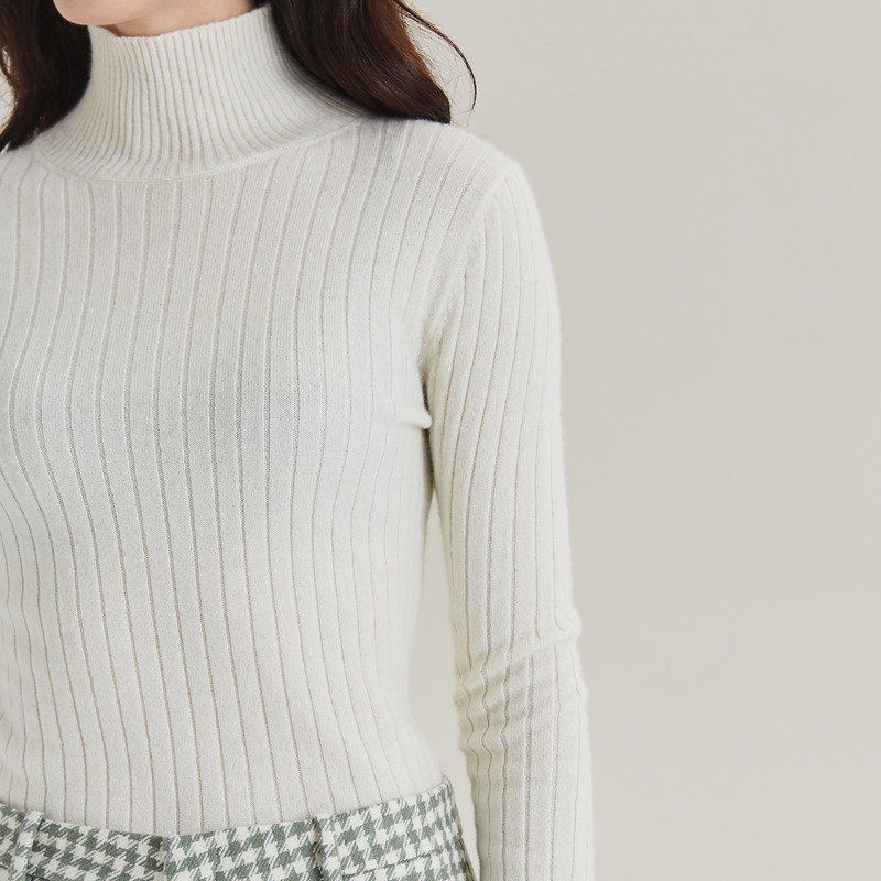 OBEG欧碧倩奥莱冬季高领羊绒衫女修身罗纹肌理感毛衣10404112,淘宝优惠券,粉丝福利购,淘宝优惠卷