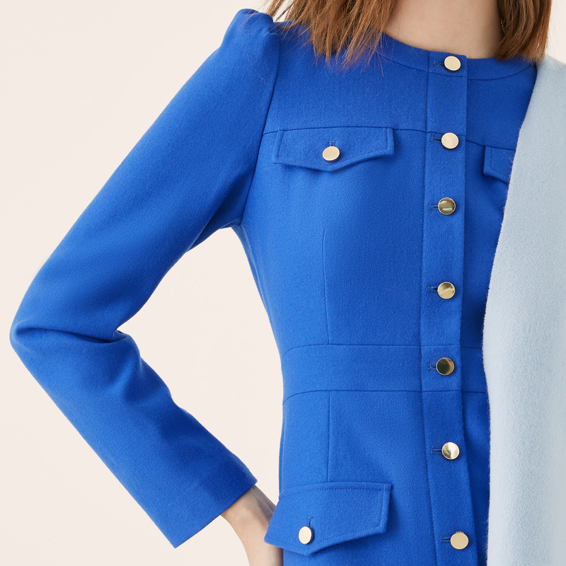 奥莱OBEG欧碧倩秋冬连衣裙收腰气质羊毛呢职业裙子1094211 - 图2