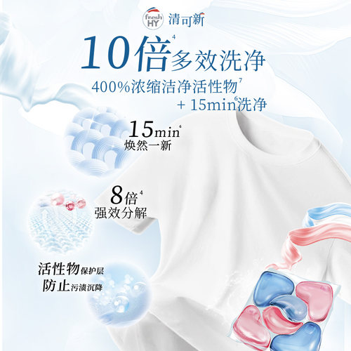 【数量填2】菁华freshHY清可新六合1洗衣凝珠除菌螨樱花持久留香 - 图1