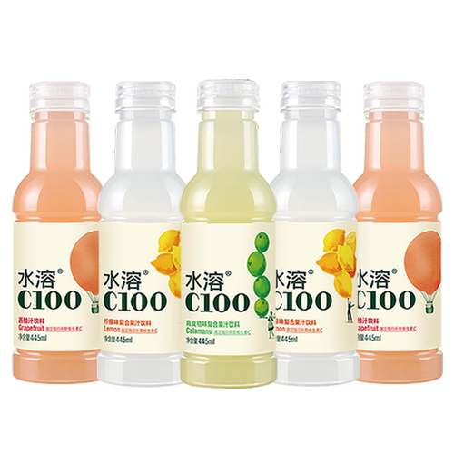 农夫山泉水溶C100复合果汁果味饮料445ml*5瓶装柠檬青皮味维C饮料-图3