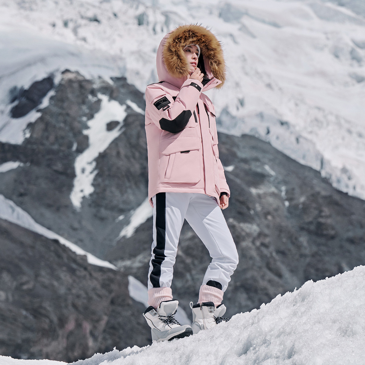 【明星同款鹅绒】波司登奥莱工装蓄热貉子毛领极寒羽绒服连帽外套