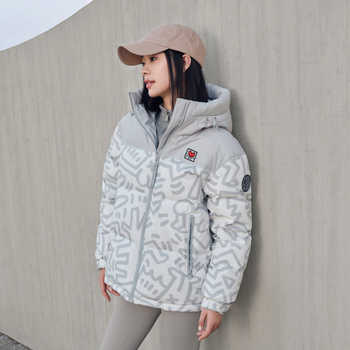 波司登奥莱冬季女潮流时尚撞色连帽加厚羽绒服红色短外套面包服实付599元到手包邮