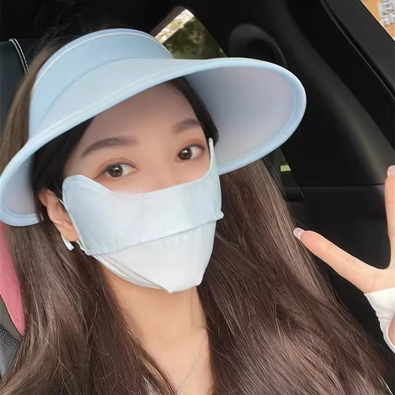 夏季网红同款时尚空顶防紫外线遮阳黑胶草帽大檐小标uv防晒帽女潮