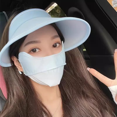 夏季网红同款时尚空顶防紫外线遮阳黑胶草帽大檐小标uv防晒帽女潮