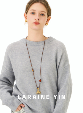 LARAINEYIN【马上起飞】小众红玛瑙虎眼石飞马项链新年本命毛衣链
