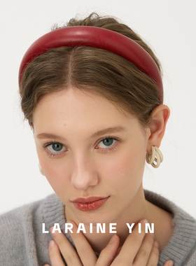 LARAINEYIN安可拉红皮质高颅顶发箍女 2026选款复古简约百搭头箍