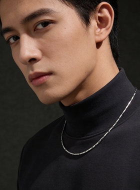 不掉色钛钢男士简约锁骨链