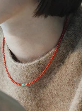 【杭州灵隐官方】玛瑙绿松石项链