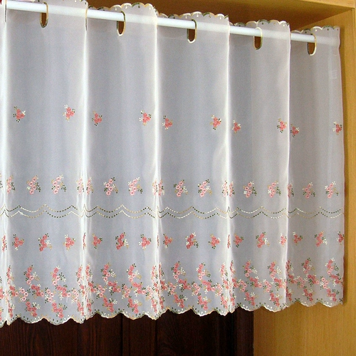 Штора, корейская кофейная ткань, с вышивкой