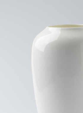 唐山骨瓷禅意花瓶精致高级家居客厅摆件书房陶瓷纯白花瓶耐看舒适