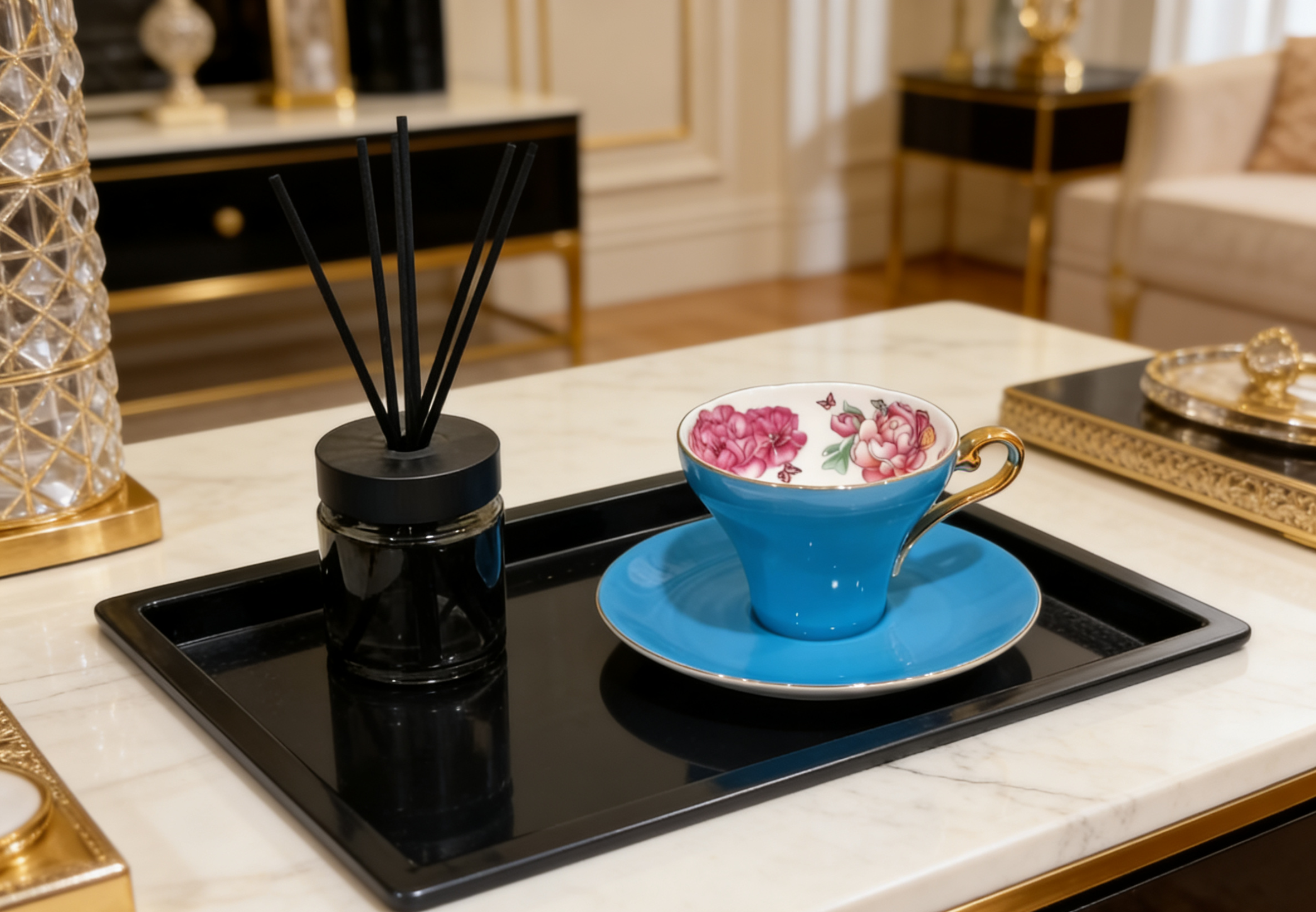 英国精致骨瓷小蛮腰咖啡杯碟套装金边把手下午茶牡丹杯碟伴手礼,淘宝优惠券,粉丝福利购,淘宝优惠卷