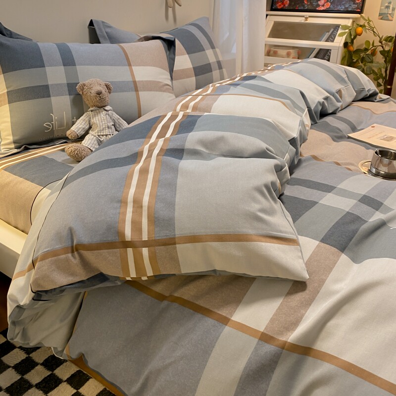 2023新款加厚纯棉磨毛四件套款床单 麋鹿森林床品套件/四件套/多件套