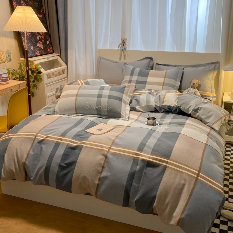 2023新款加厚纯棉磨毛四件套款床单 麋鹿森林床品套件/四件套/多件套