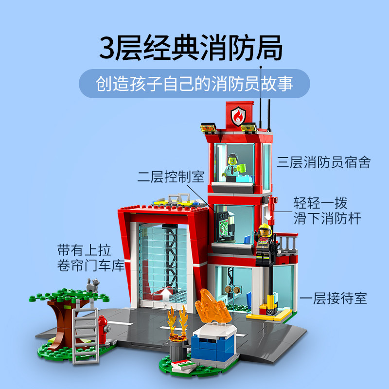 乐高城市消防局紧急行动60320儿童 天猫超市建构/拼插积木