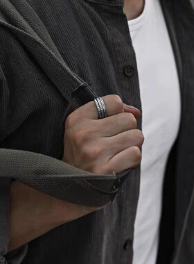 唐草纹戒指男士复古小众冷淡风高级感指环单身男款戒子尾戒