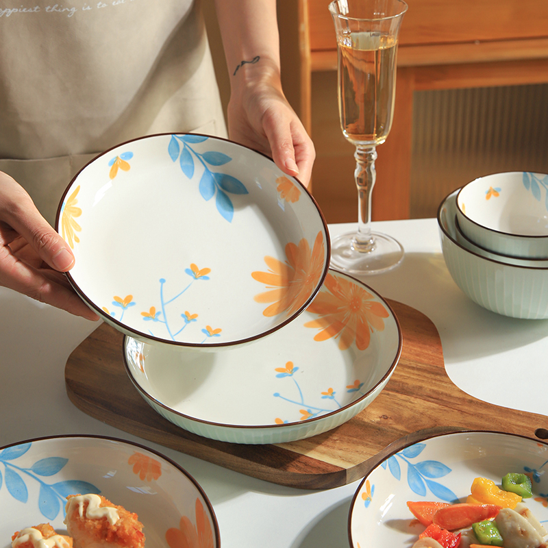 舍里釉下彩陶瓷碗吃饭碗面碗汤碗家用2024新款好看盘子碗碟餐具 - 图1