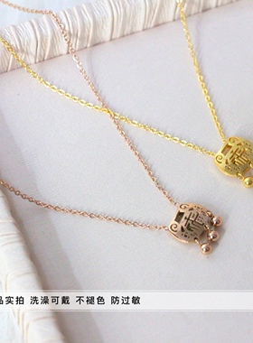 洗澡不用经典钛钢本命年锁骨链