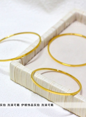 简约钛钢亮面极细素圈手镯