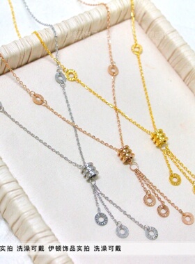 钛钢锁骨链罗马数字小蛮腰项链