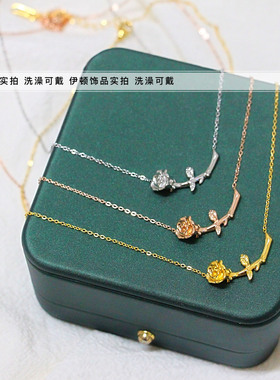 其他钛钢钛钢锁骨链女立体项链