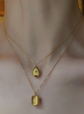 洗澡不用小众轻奢水滴锁骨链