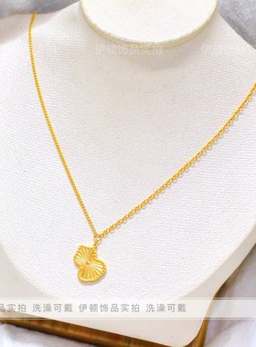 钛钢不掉色鎏金光影葫芦项链