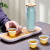 Emerald color disposable rice husk tea cup