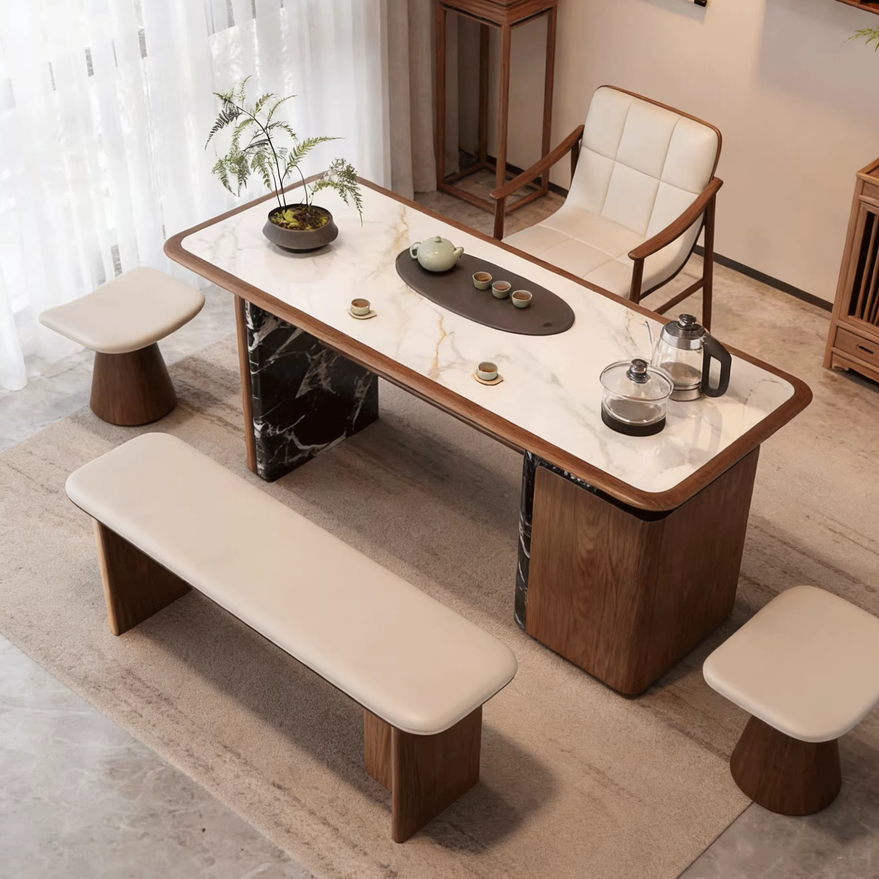 宋式美学国风简约黑胡桃木茶桌高端定制办公室酒店茶台设计师同款,淘宝优惠券,粉丝福利购,淘宝优惠卷